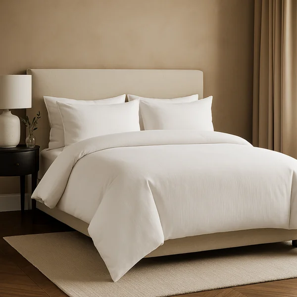 SAMPUR Drap Housse 90x190/200 Cm Blanc - Confort Doux Et Respirant - Bonnet Extensible