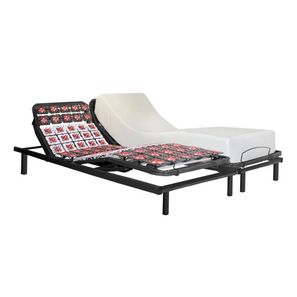 SAMPUR Lit Électrique 180x200 Cm - Sommier Encastrable à Plots - Moteur Et Télécommande Inclus