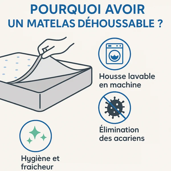 SAMPUR Matelas 60x120 Cm Mémoire De Forme Et Housse Bambou - Matelas Original Déhoussable