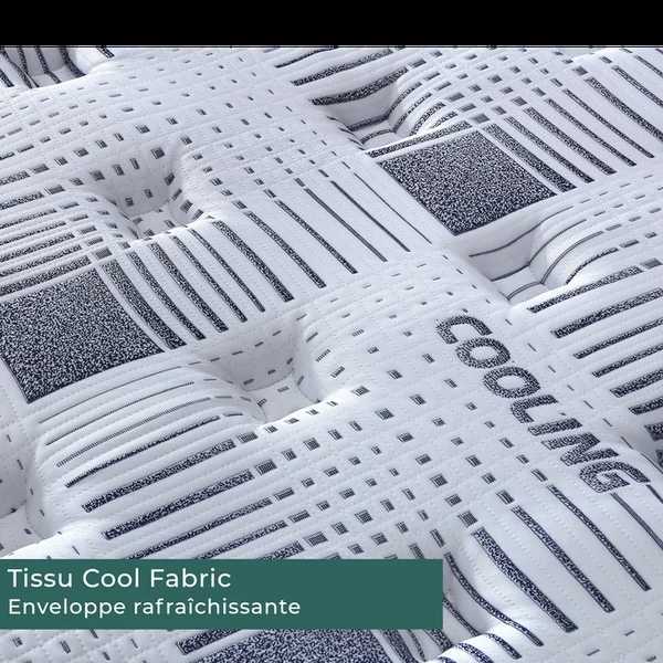 SAMPUR Surmatelas 140x190 Cm Everest Rafraîchissant - Mémoire De Forme - Tissu Cool Fabric