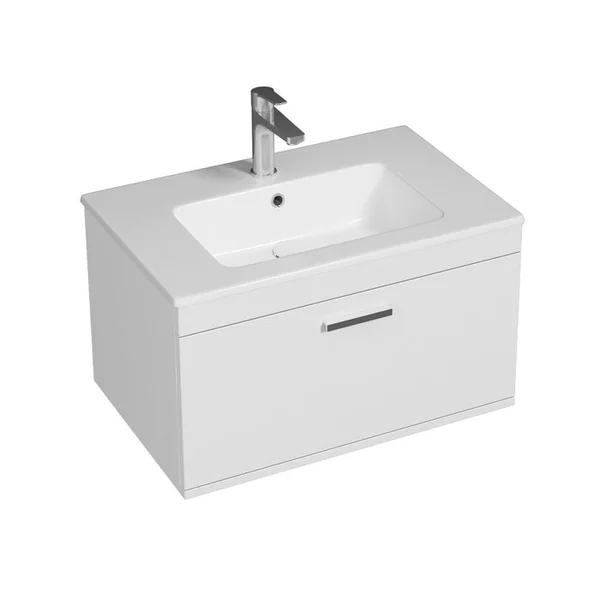 SANIVERRE Meuble 1 Vasque Encastrée 70 Cm 1 Tiroir Blanc Salle De Bain - Rubite