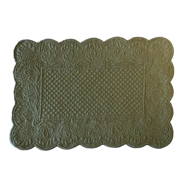 Set de table vert kaki en coton Amandine - 35 x 50 cm