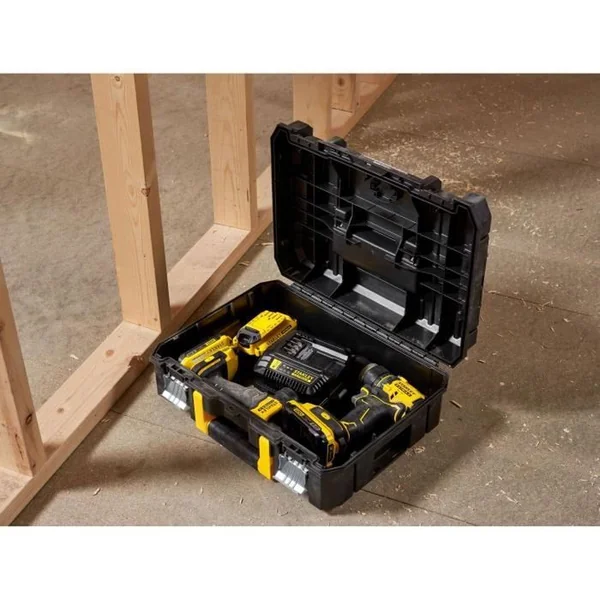 STANLEY Caisse à Outils Empilable 13,5 L Avec Mousse Et Fermetures Métal