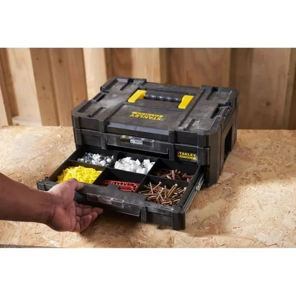 STANLEY Coffre à Outils Modulaire 23 L Avec Plateau Et Fermetures Métalliques