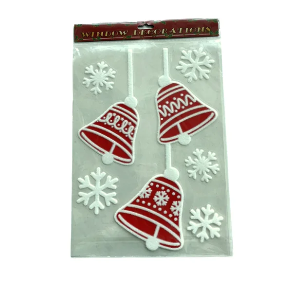 Sticker grand père Noël floqué rouge et blanc - 28,5 x 40 cm