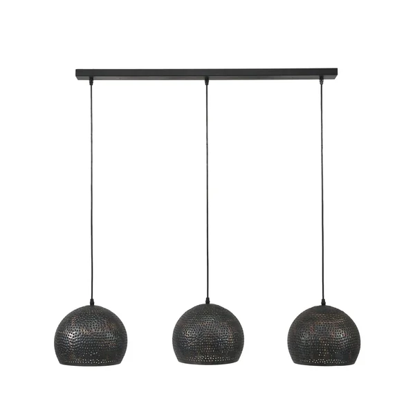 Suspension ajourée 3 demi-globes métal 110x25x150cm RALF