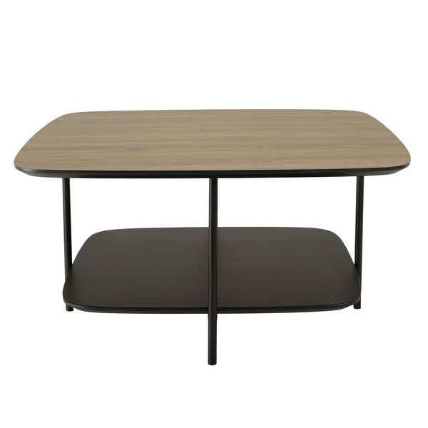 Table basse carrée 2 plateaux angles arrondis LANDAISE