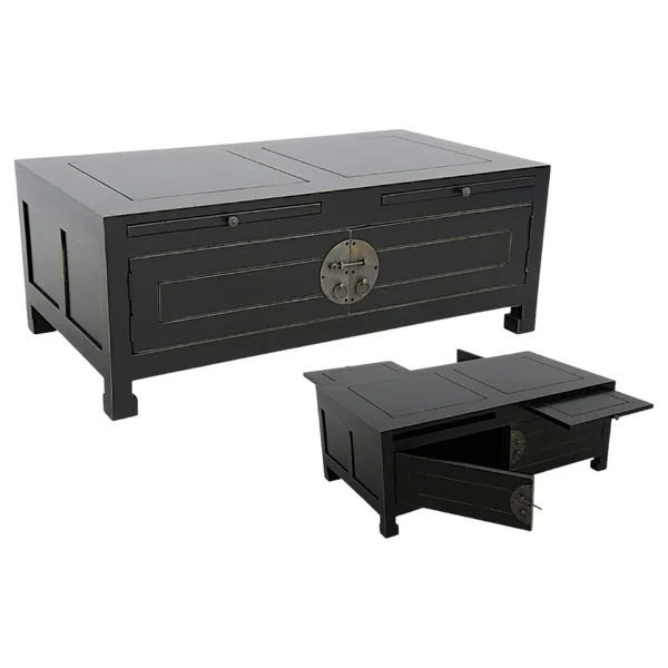 Table basse chinoise rectangle hévéa 110x60cm MAORI