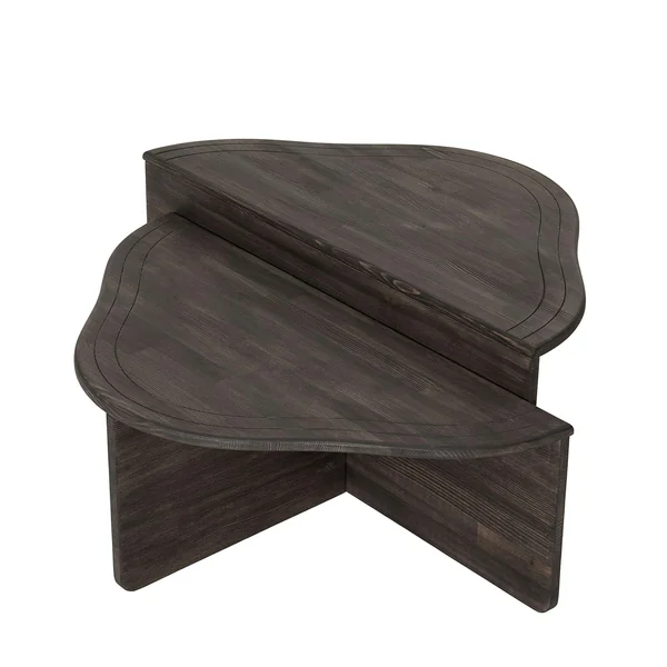 Table basse en bois gris foncé - organique, 2 hauteurs LINARES