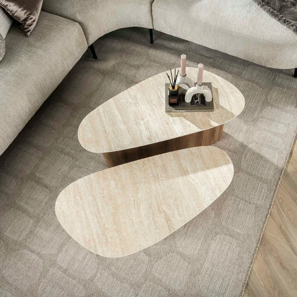 Table basse en céramique forme organique (lot de 2) ASCOLI