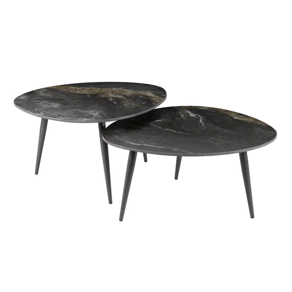 Table basse en céramique forme organique (lot de 2) GALWAY