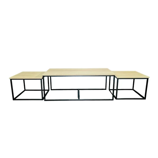 Table basse gigogne en bois de chêne blanc (lot de 3) COLOGNE