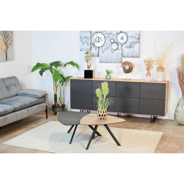 Table basse gigogne en céramique forme design (lot de 2 pièces) LOMBARDIE