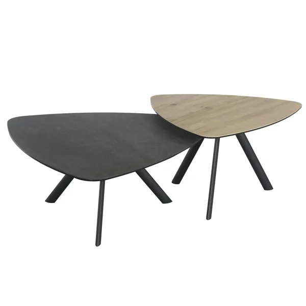 Table basse gigogne en céramique forme design (lot de 2 pièces) LOMBARDIE