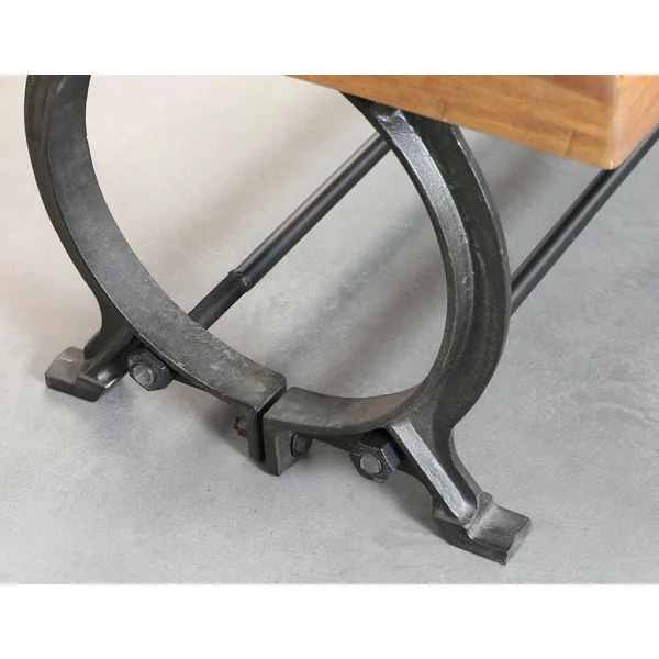 Table basse industrielle vintage bois recyclé LEEDS