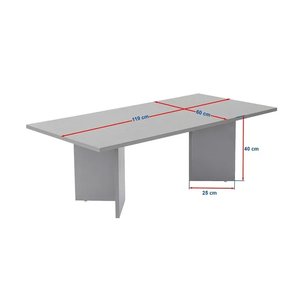 Table basse moderne effet chêne clair - pieds en V MARFA