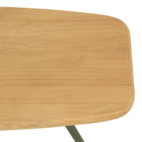Table basse organique pin et métal vert 120 cm BAGAN