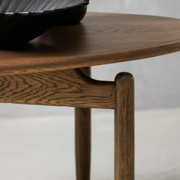 Table basse vintage en bois de chêne, forme ovale BRADFORD