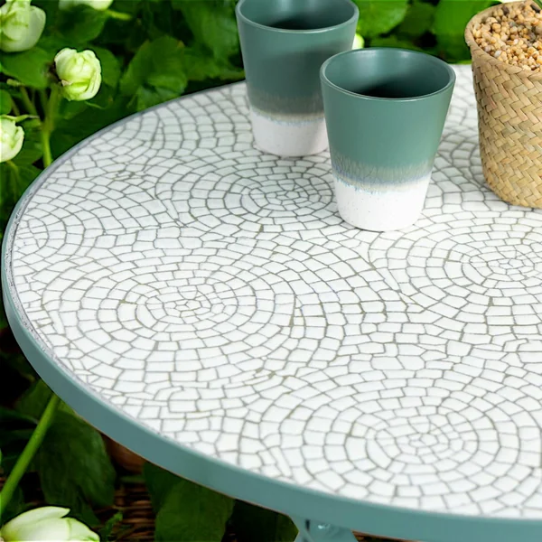 Table de balcon pliante vert d'eau D 60 cm GRENADE