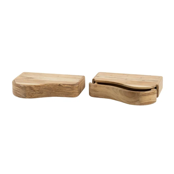 Table de chevet bois – 1 tiroir, organique (lot de 2) MELBOURNE