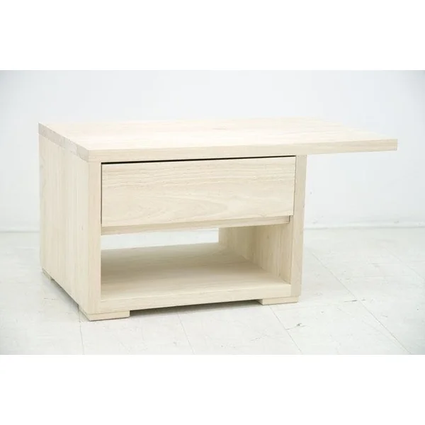 Table de chevet moderne hévéa recto verso 65cm OLGA