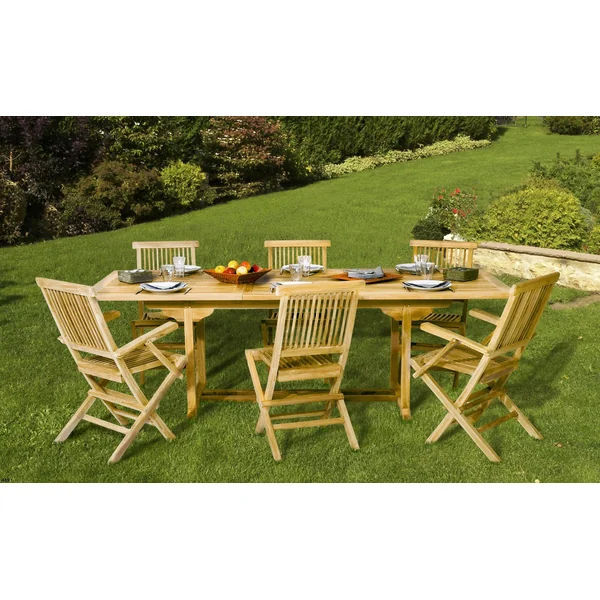 Table de jardin en Teck rectangle extensible 180/240cm SUMMER