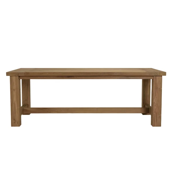 Table de jardin pieds droits teck recyclé naturel 220 cm MANY