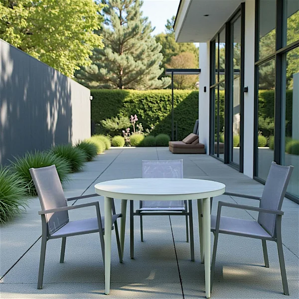 Table de jardin ronde en aluminium vert argile Ø 100 cm STOCKHOLM