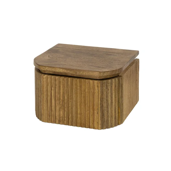 Table de nuit bois – 1 tiroir, motif baguette 32 cm DELHI
