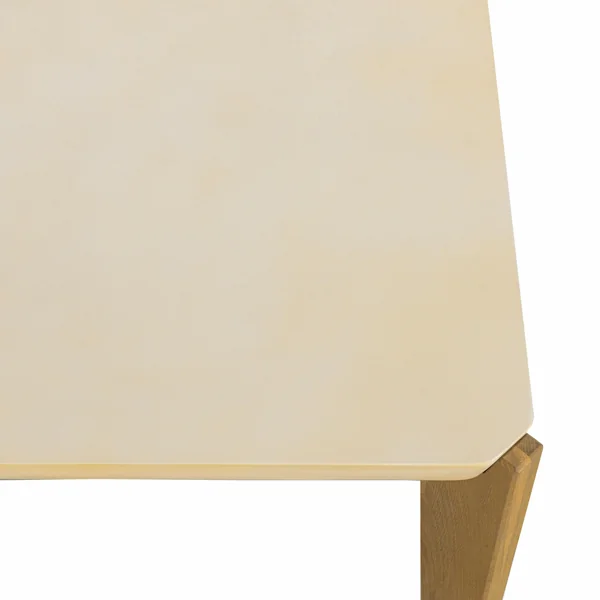 Table de repas en béton beige 200 cm angles biseautés BRASILIA