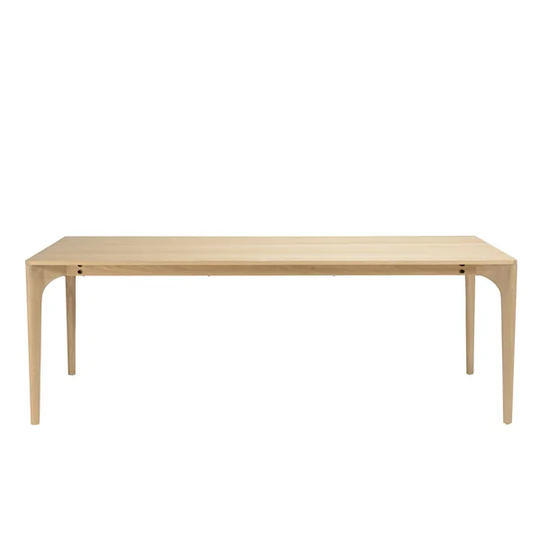 Table de repas moderne naturelle pieds chêne massif 220 cm PANAMA
