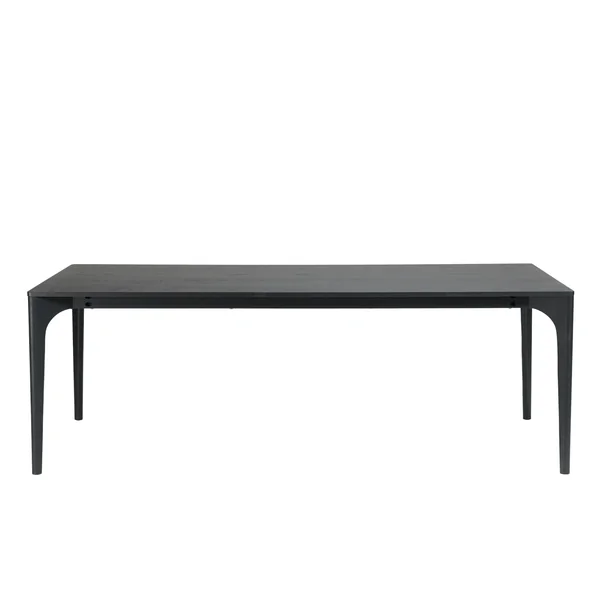 Table de repas moderne noire pieds chêne massif 220 cm PANAMA