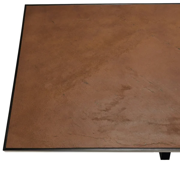 Table de repas rectangulaire bois effet pierre rouille 220 cm BIHAR