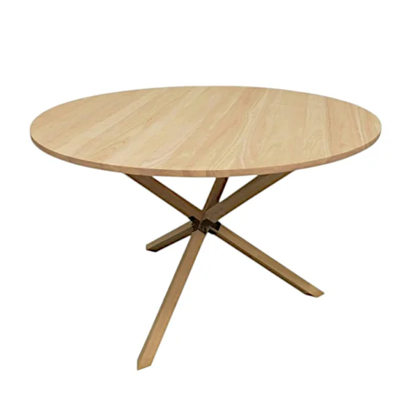 Table de Repas ronde Hévéa avec pieds en croix D120xH76cm BALTIC