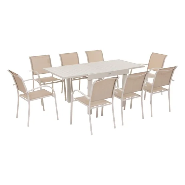 Table extensible 8 personnes PIAZZA Coloris argile