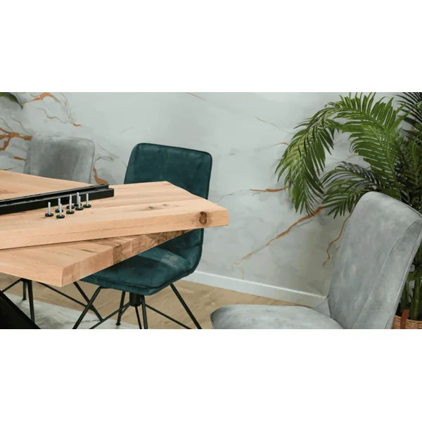Table extensible en chêne blanc bords naturels 240 cm ETNA