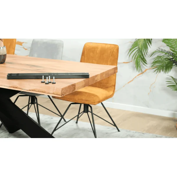 Table extensible en chêne huilé avec bords naturels 240 cm PALERME
