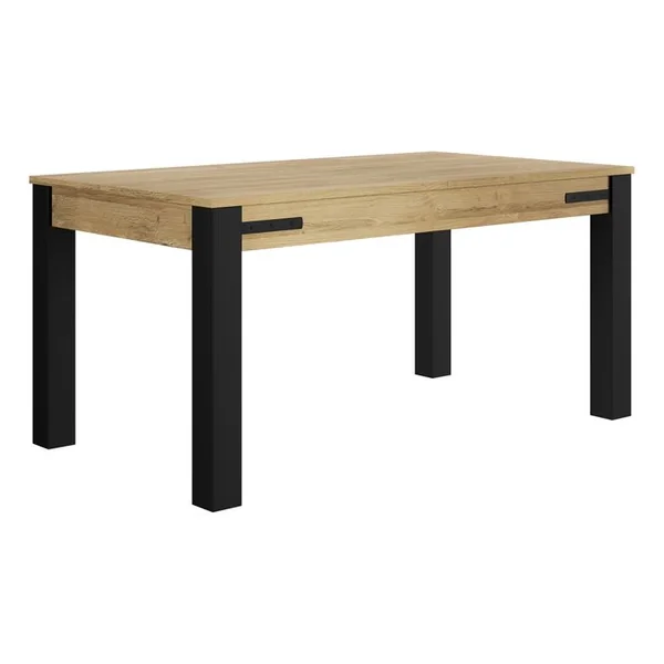 Table extensible L. 160/200 cm CORK imitation chêne/noir