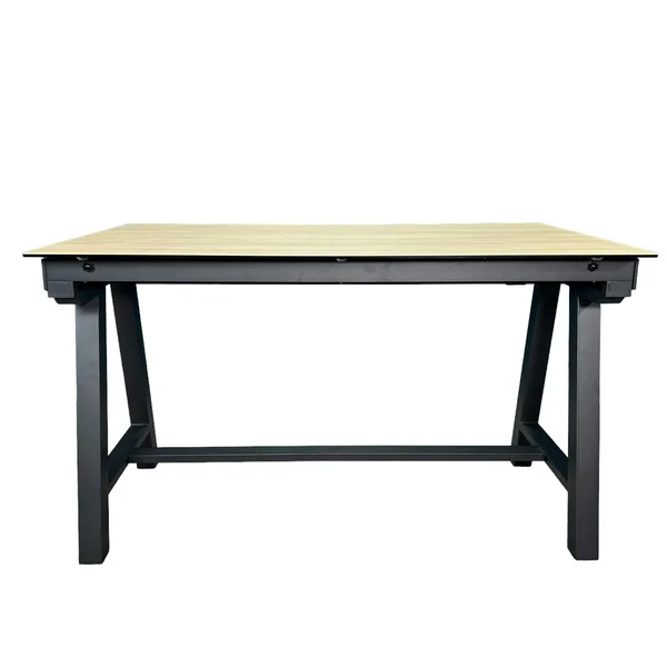 Table haute en céramique extensible effet bois 160-270 cm LOMBARDIE