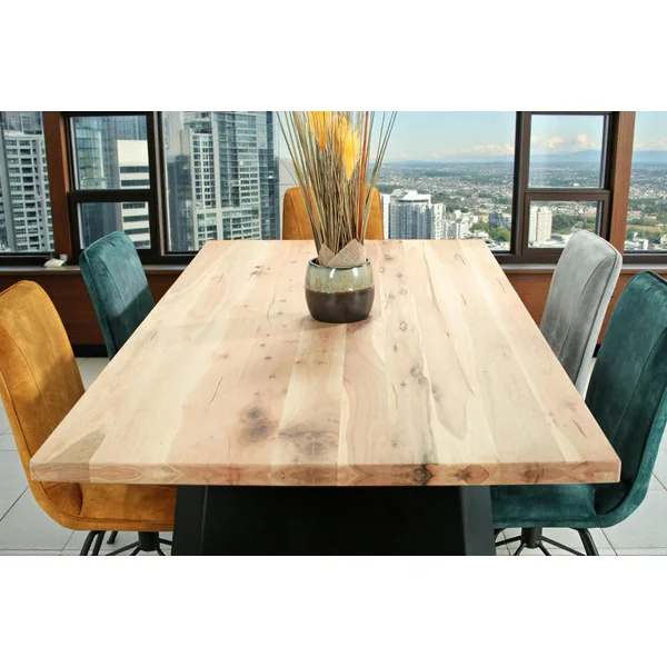 Table rectangulaire en chêne blanc avec poutre centrale 200 cm CORNWALL