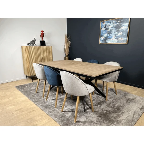 Table rectangulaire extensible en chêne blanc 220 cm PALERME