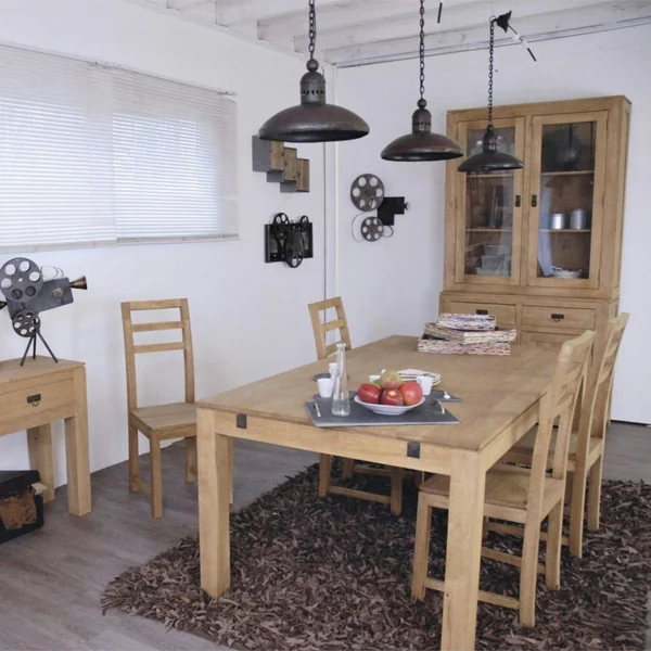 Table repas extensible hévéa 90/154cm HELENA