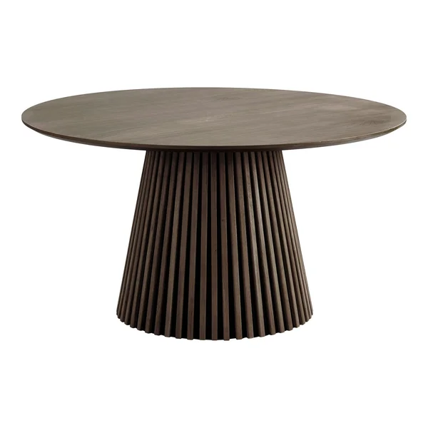 Table ronde en chêne brun avec piètement baguette ø120 cm AMSTERDAM