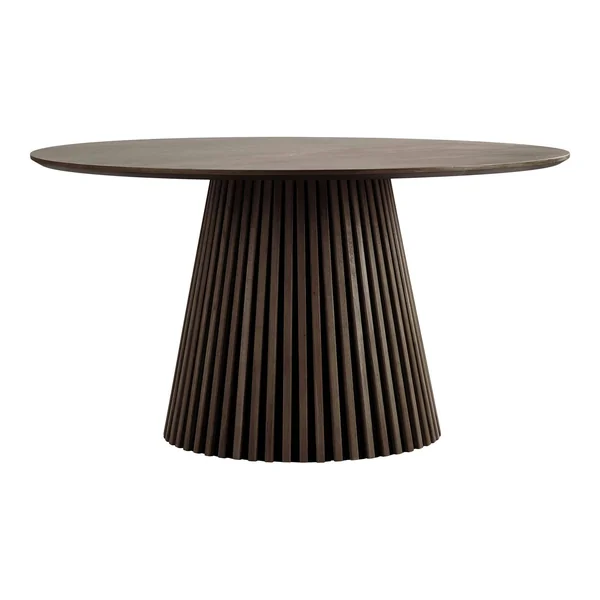 Table ronde en chêne brun avec piètement baguette ø120 cm AMSTERDAM