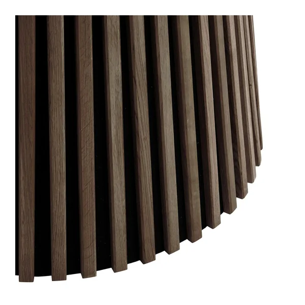Table ronde en chêne brun avec piètement baguette ø120 cm AMSTERDAM