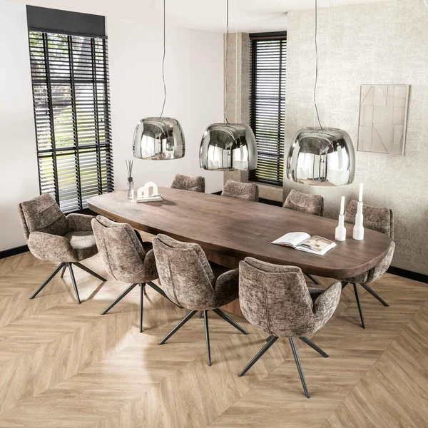 Table à manger design en bois d'acacia massif forme rectangulaire 300 cm MYSORE