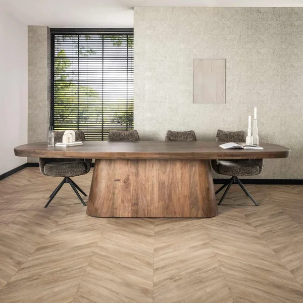 Table à manger design en bois d'acacia massif forme rectangulaire 300 cm MYSORE