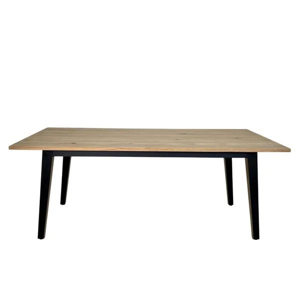 Table à manger moderne bois clair - pieds métal, 200 cm GRADO