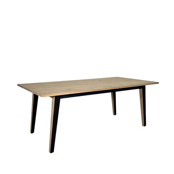 Table à manger moderne bois clair - pieds métal, 200 cm GRADO