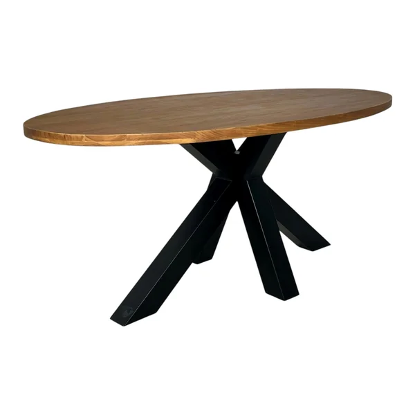 Table à manger ovale en bois de teck recyclé 190 cm ONTARIO